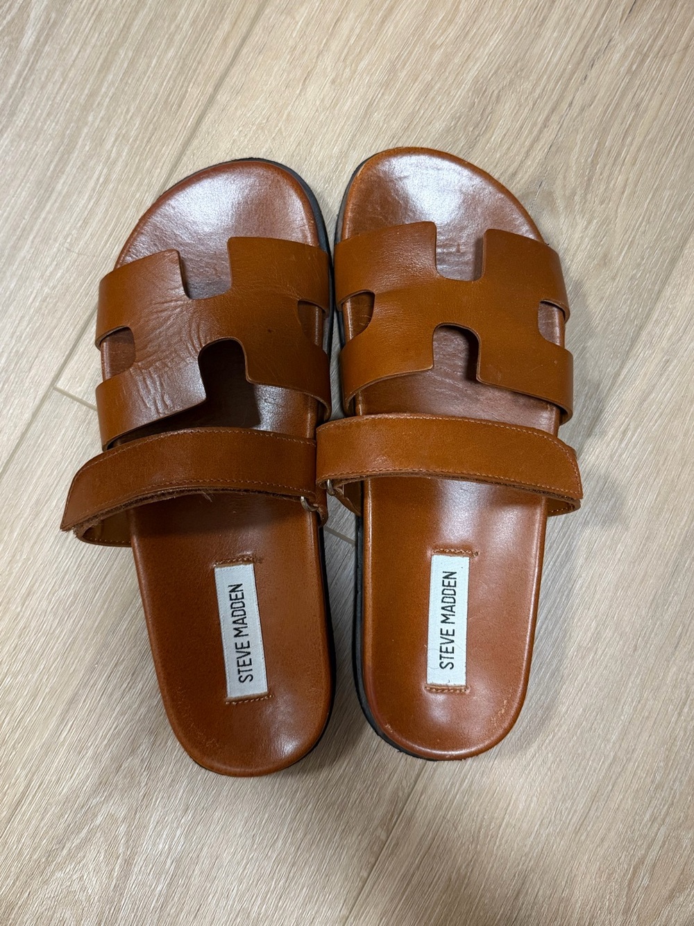 Steve Madden Mayven Leather Slide Sandals